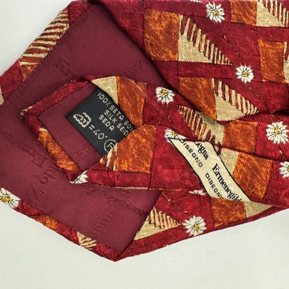 Ermenegildo Zegna-[Disegno Esclusivo]-100% Silk Tie‎ Daisy Orange Red